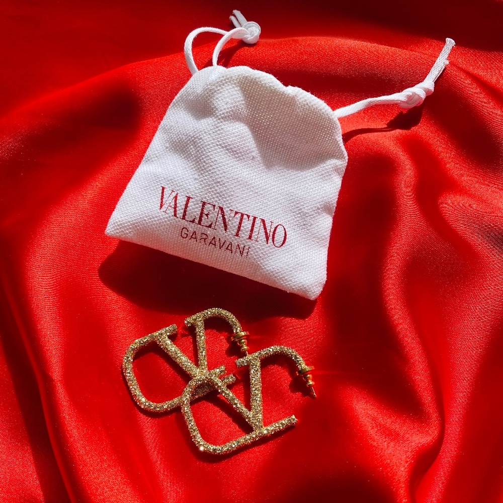 Valentino Garavani VLogo Signature Earrings In Metal And Swarovski Crystals